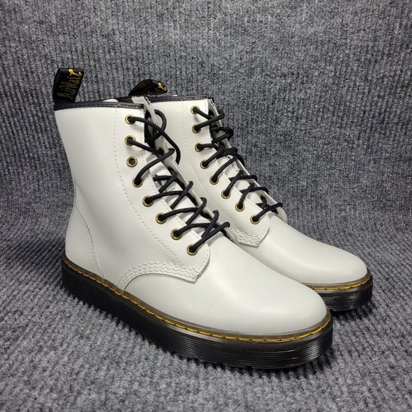 Dr. Martens Shoes New Doc Martens White Zavala Leather Combat Boot